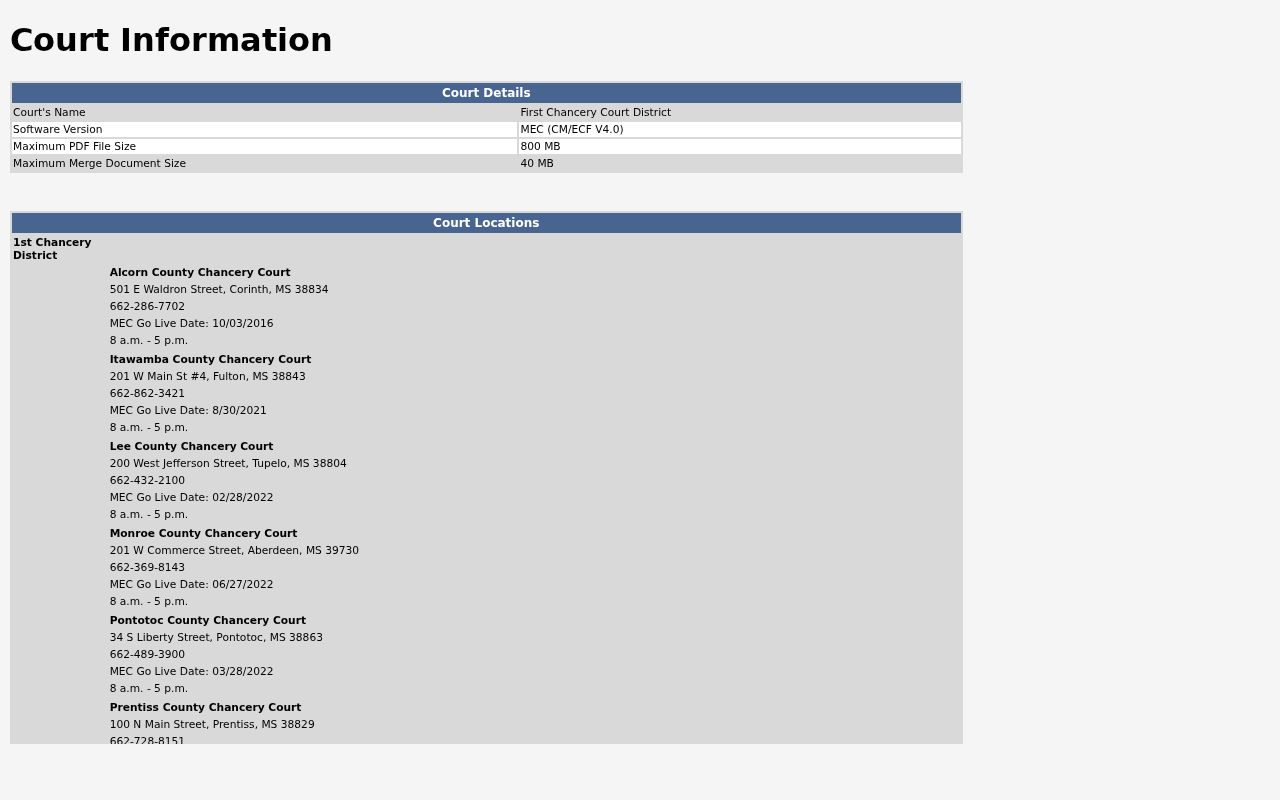 Union County civil court dockets First Chancery MEC CourtInfo screen
