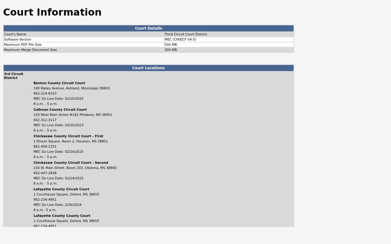 Union County criminal court dockets Third Circuit MEC CourtInfo screen